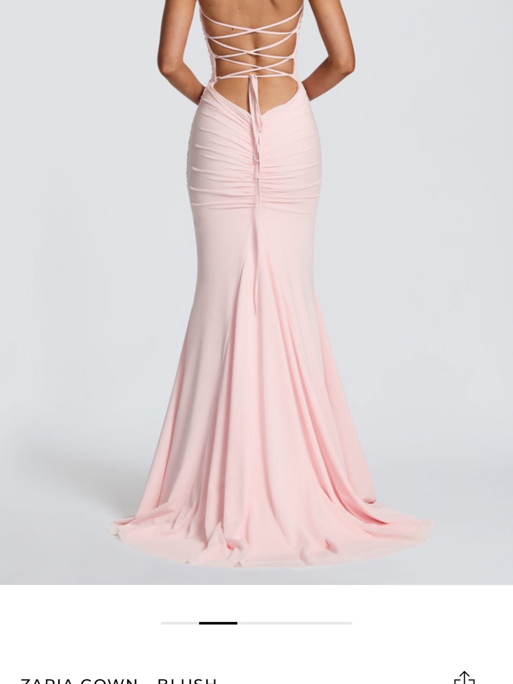 Women's Pink Ruched Maxi Dress - Sleeveless Spaghetti Strap - Picture 4 of 4